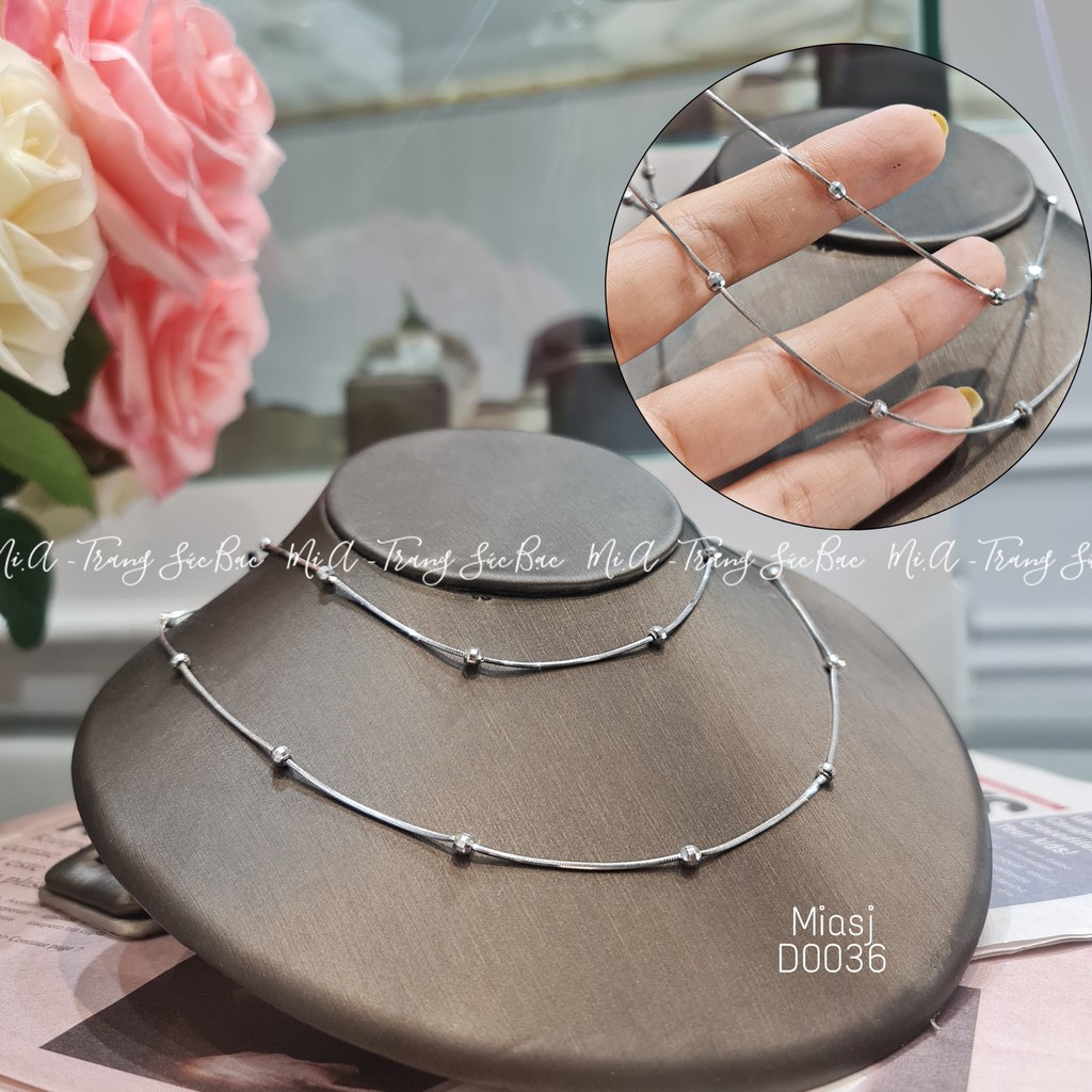Dây chuyền nữ vòng cổ nữ Bạc Ý S925 miễn phí xi kim cao cấp D0036| Mi.A trang sức bạc