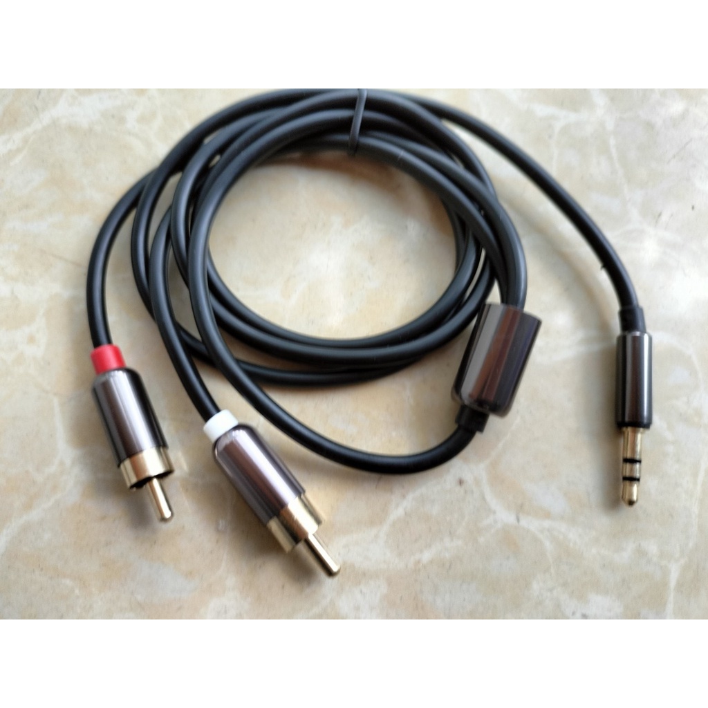Dây 3.5 ra 2 đầu hoa sen, Dây kết nối âm thanh từ tivi, Điện thoại, laptop xuống Amply, Mixer