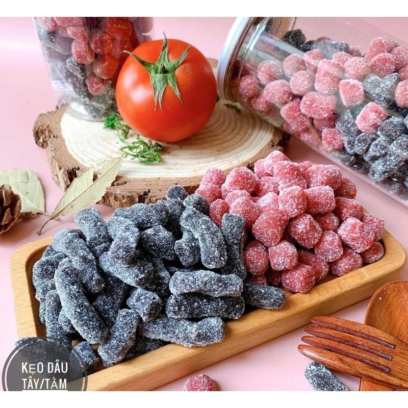 KẸO DÂU TÂY _ KẸO DÂU TẰM ĐẶC SẢN ĐÀ LẠT HŨ 500GR - Lùn Con Food