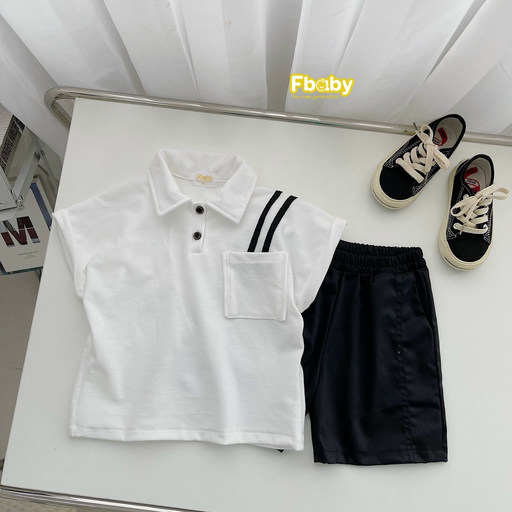 Bộ polo có cổ cho bé trai, bộ thun bé trai có cổ áo polo quần kaki hàng đẹp