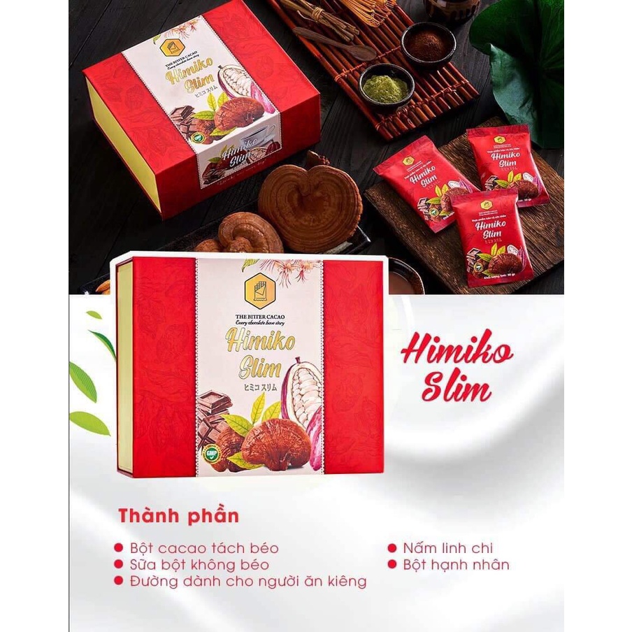 Ca Cao Giảm Cân HIMIKO SLIM Mẫu Mới Nhất Hiện Nay mẫu 20 gói