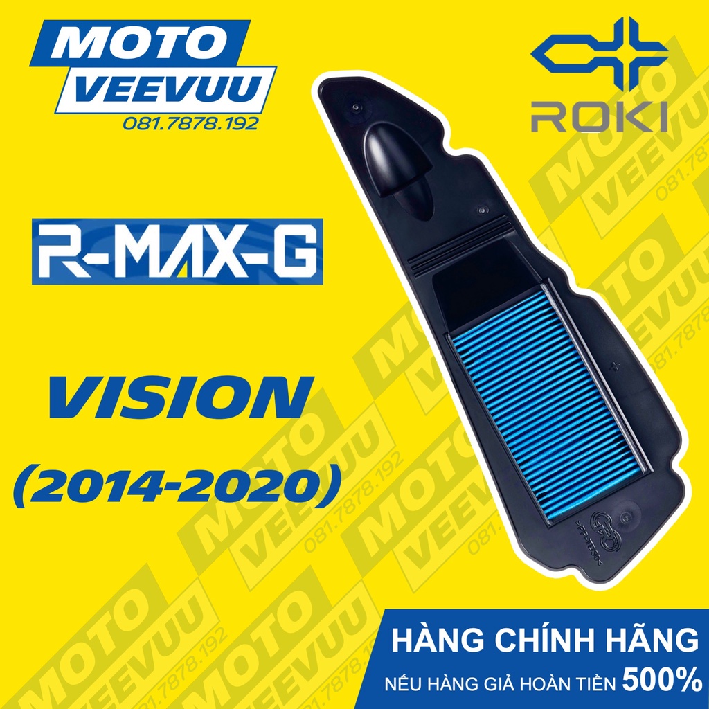 Lọc gió R-Max ROKI cho xe Honda Vision đời mới ( đời xe từ 2014- 2020)