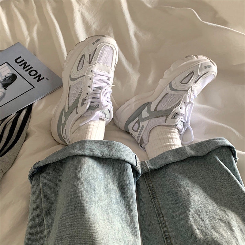 Giày Thể Thao Phối Lưới Thoáng Khí Phong Cách retro