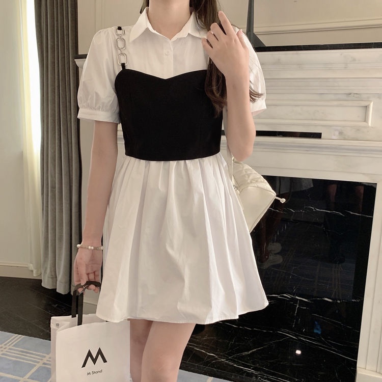 Set đầm sơ mi PERTY dáng ôm phong cách thời trang Hàn Quốc dành cho nữ