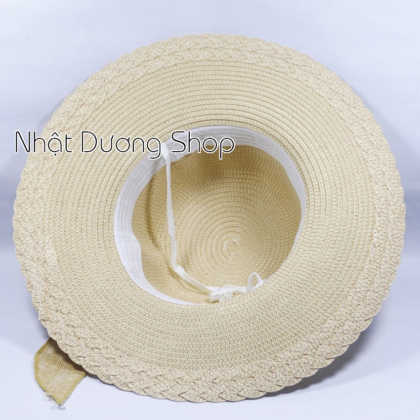 [ FREESHIP ] Mũ cói NƠ TO vành rộng 9cm, vòng đầu 57 cm - chất liệu vải cói đẹp thích hợp cho chị em phụ nữ