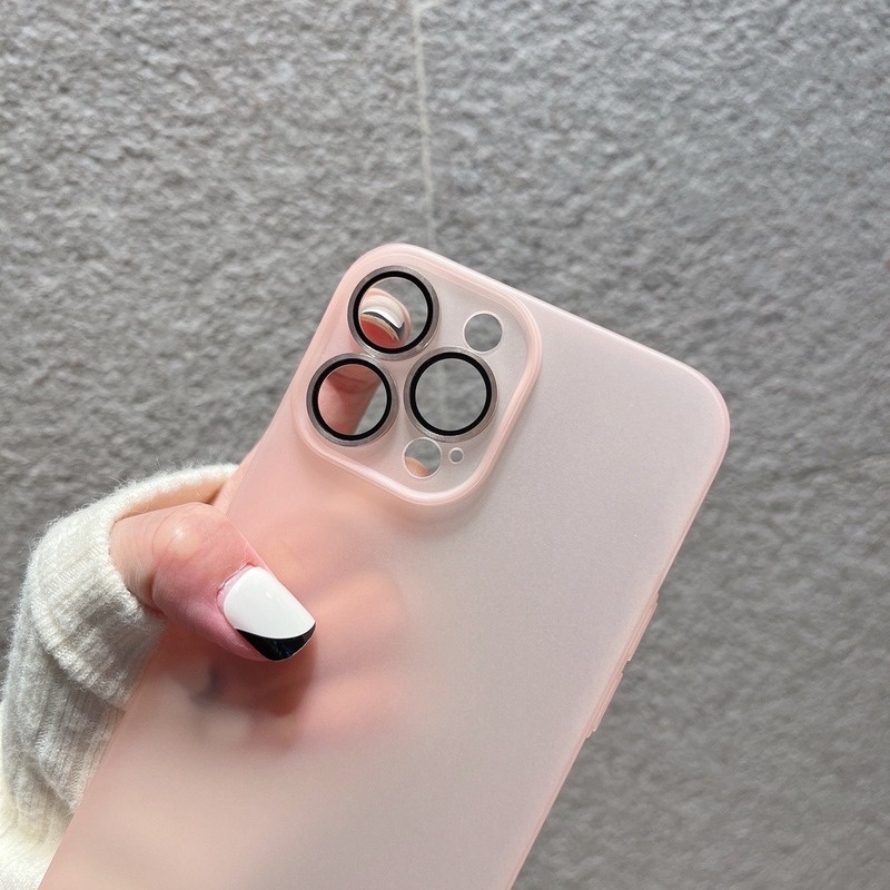 Ốp Điện Thoại Mềm Đục Trong Suốt Chống Sốc Có Miếng Dán Bảo Vệ Ống Kính Camera Cho IPhone 13 12 11 Pro Max