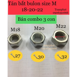 [Combo] 3 con tán | ecu bắt bulon size M18-M20-M22