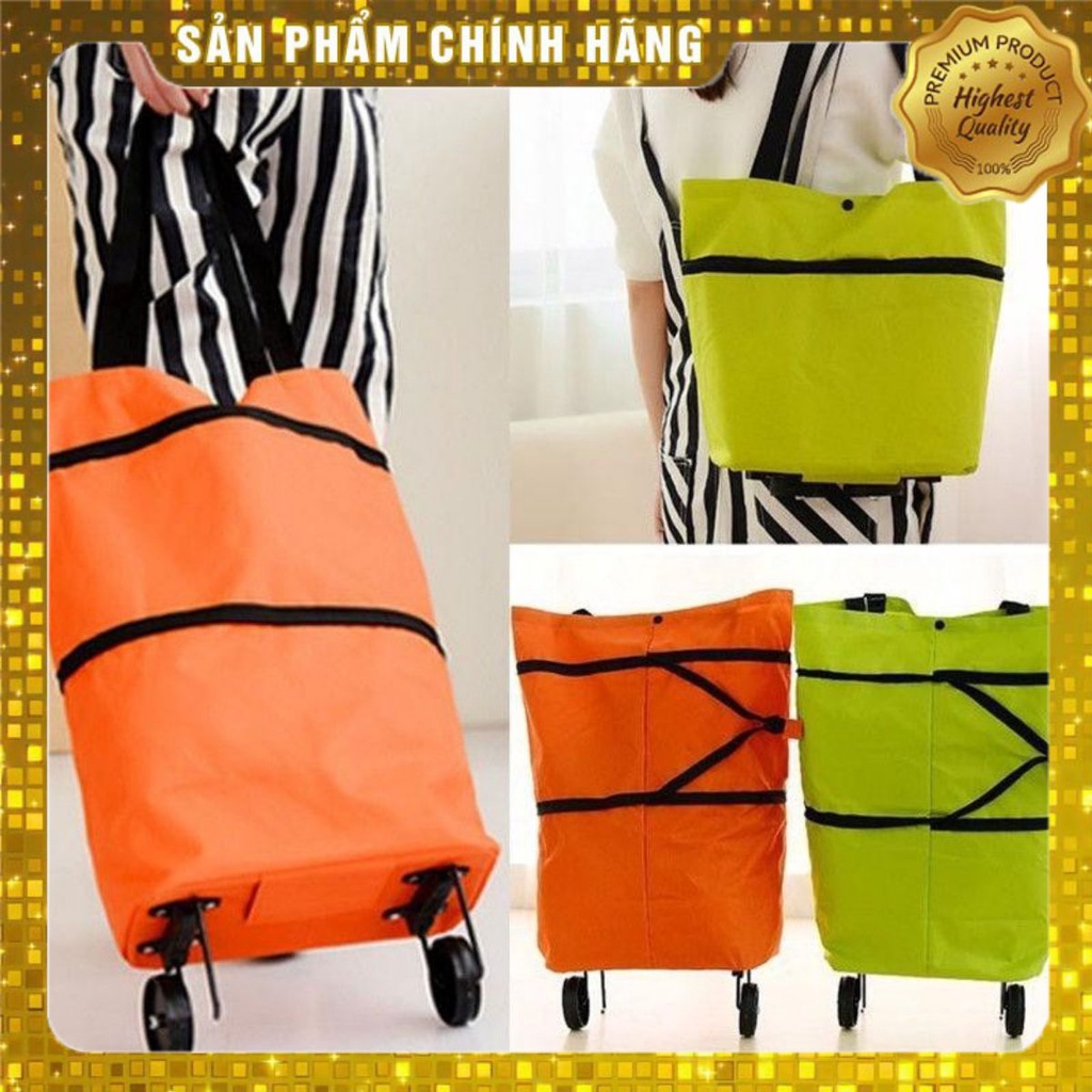 Túi Xách Giỏ Đựng Đồ Đi Chợ Siêu Thị Có Bánh Xe Kéo
