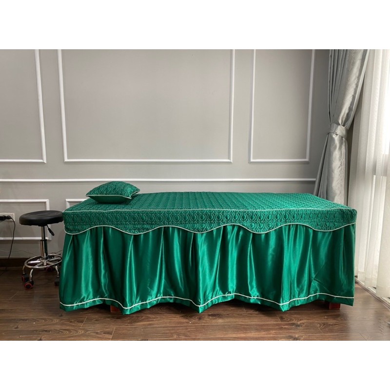 Ga/ Drap giường spa, phun xăm, nail mi chất phi lụa chần bông cực sang chảnh