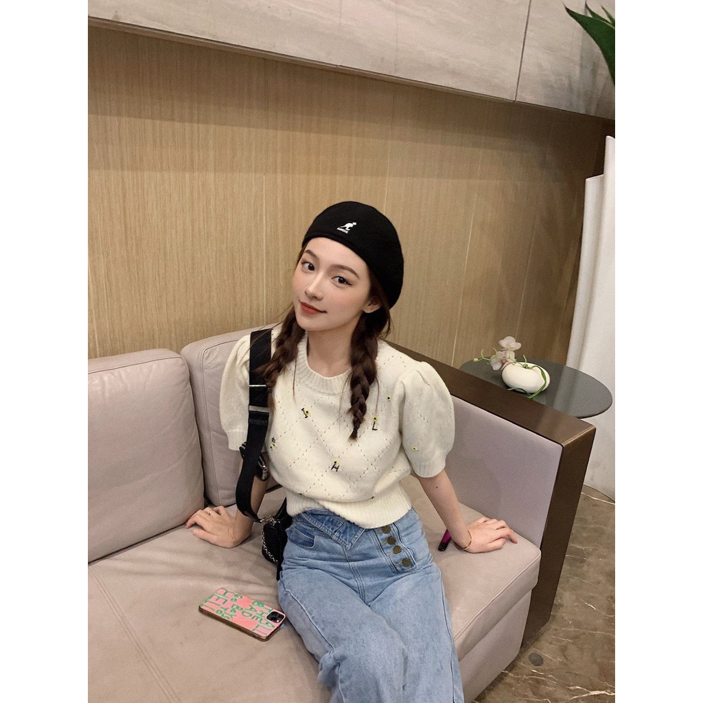 Áo Sweater Mỏng Ngắn Tay Thời Trang Xuân Hè Hàng Mới Dành Cho Nữ 2021