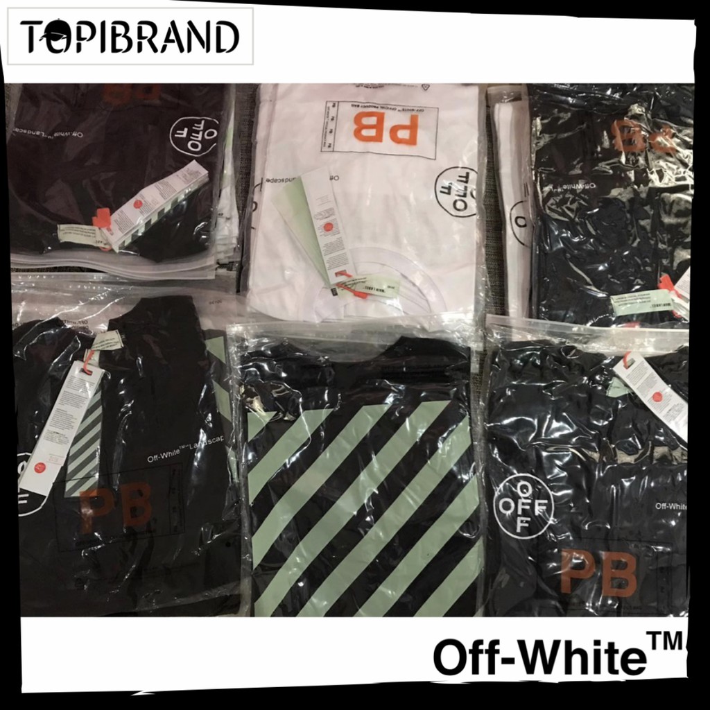 OFF WHITE Bộ quần áo trắng LANDSCAPE FOREST TSHIRT