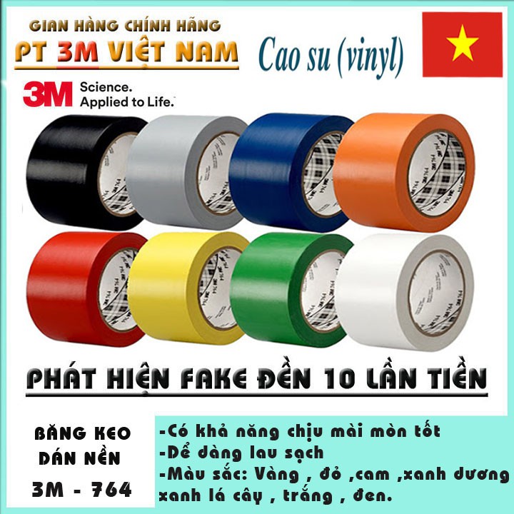 Băng keo dán nền phân cách nhiều màu 3M 764