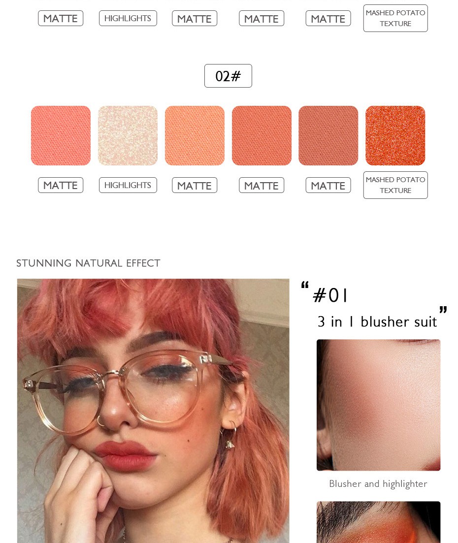 [Hàng mới về] Bảng Phấn Má Hồng Màu Sắc Thời Trang Độ Bóng Cao Tiện Lợi | BigBuy360 - bigbuy360.vn