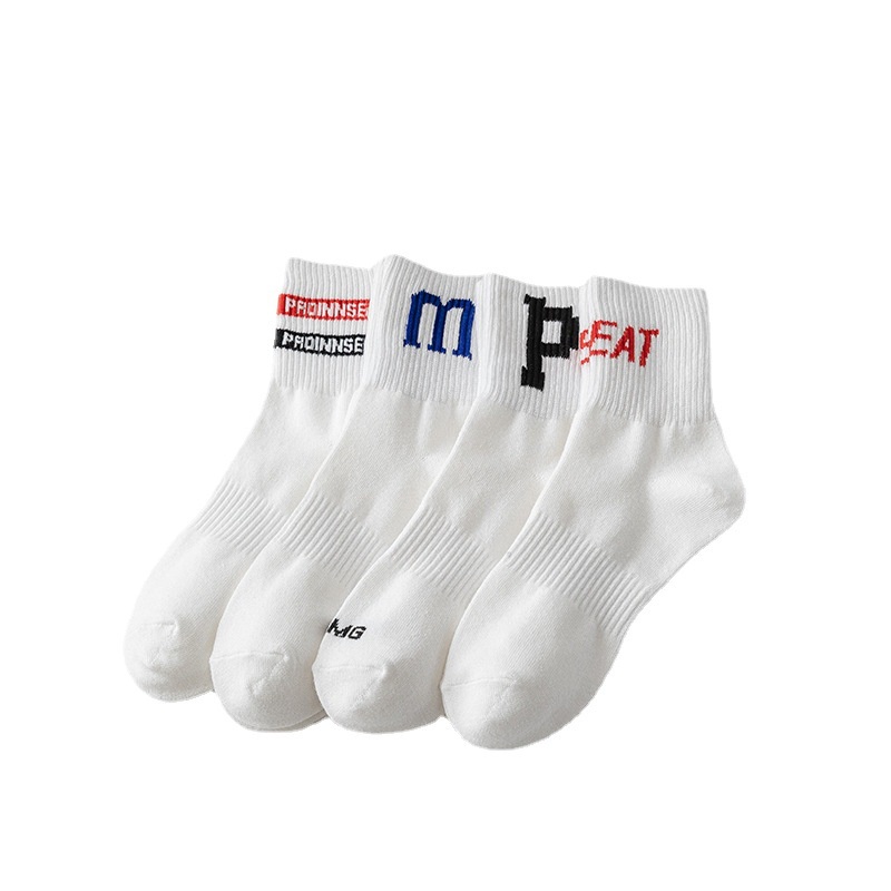 Vớ thể thao WAFNHA D668 cotton trơn dày thấm hút mồ hôi thời trang