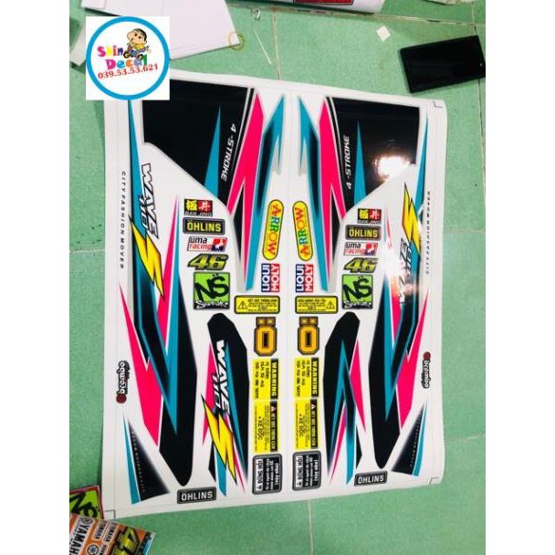 Tem rời wave 2017 dăn xe trắng