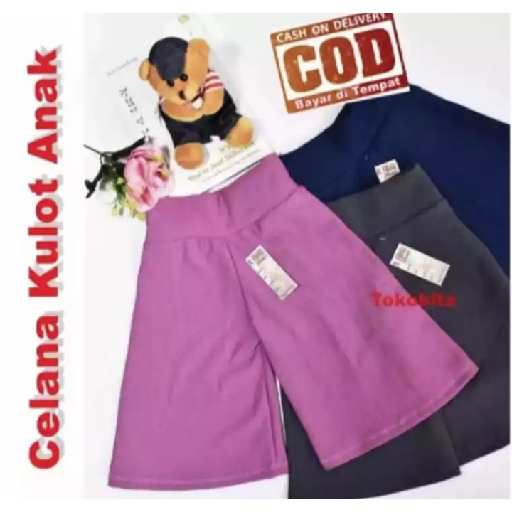 Quần Culottes Màu Trơn Xinh Xắn Cho Bé Gái 1-12 Tuổi