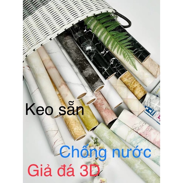 5M decal giả đá vân xám khói 3D keo sẵn khổ 60cm
