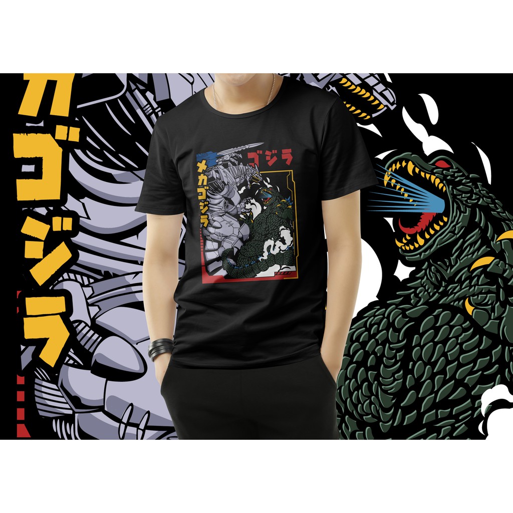 Áo thun Godzilla VS Mecha Đen Trắng