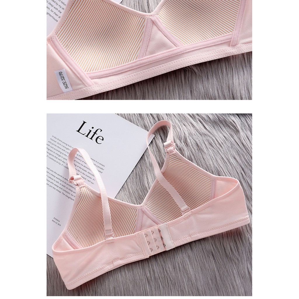 Áo lót ngực nữ sinh không gọng Cuxie chất cotton mút mỏng mềm mát phom gom ngực đẹp NuciFera