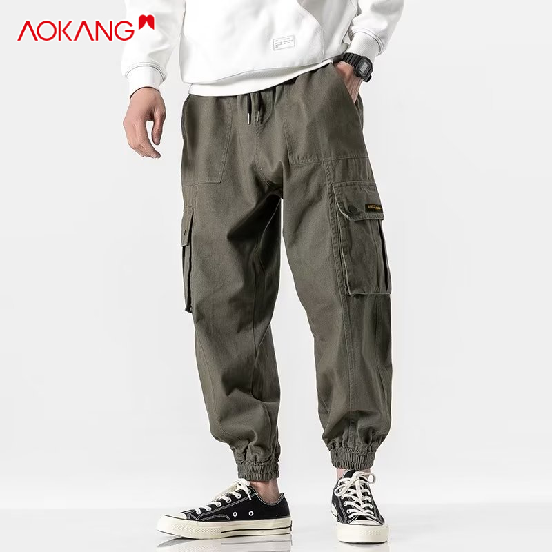 Quần dài ống rộng AOKANG phong cách vintage Nhật Bản thời trang cho nam