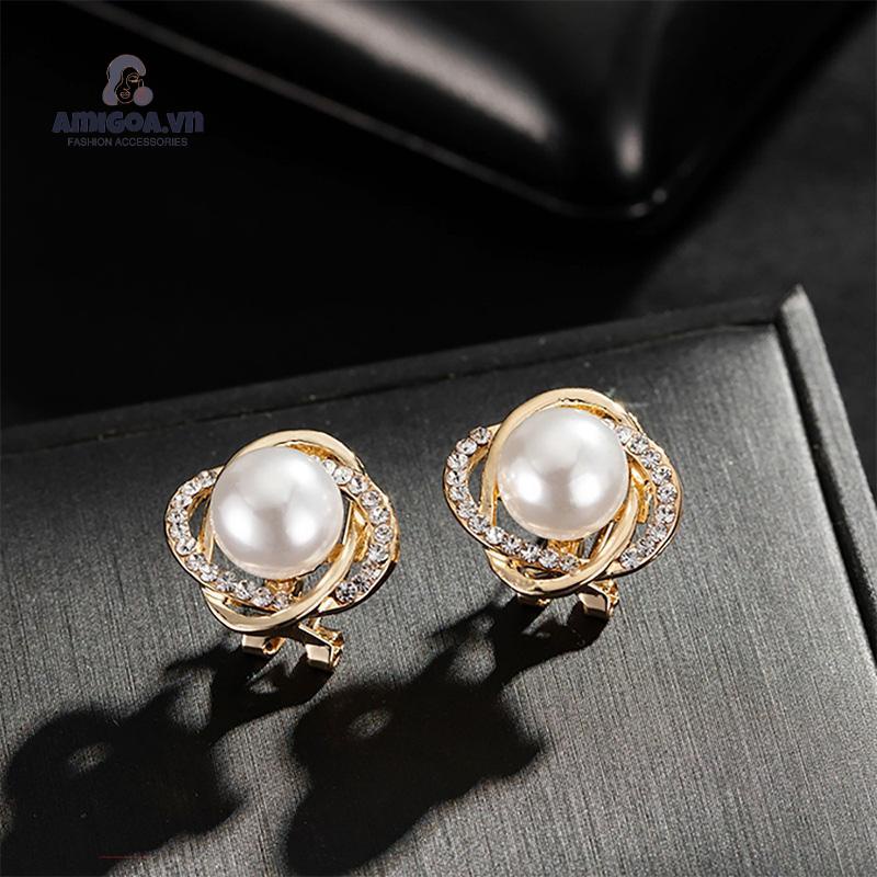 ✨✨Bông tai mạ bạc 925 đính ngọc trai phong cách Hàn Quốc thanh lịch cho nữ