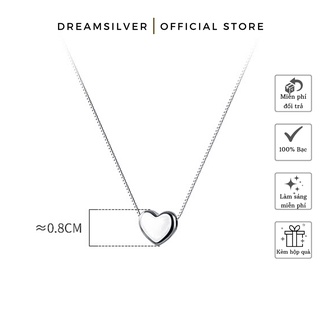 Dây chuyền bạc dreamsilver, vòng cổ bạc ý plain heart dc018