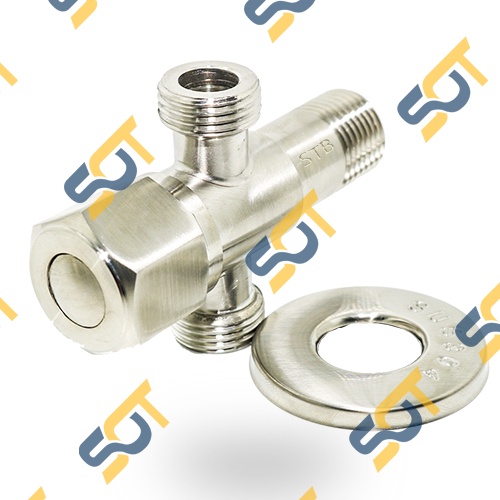 Van chia nước, van khoá inox ba ren ngoài G 1/2 (21) dẫn nguồn nước chia 2 hướng dây cấp nước vào thiết bị