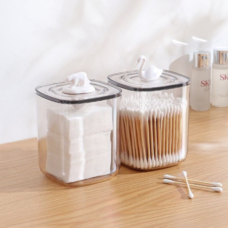 Hộp Đựng Tăm Bông / Bông Tẩy Trang Để Bàn Trong Suốt Sáng Tạo