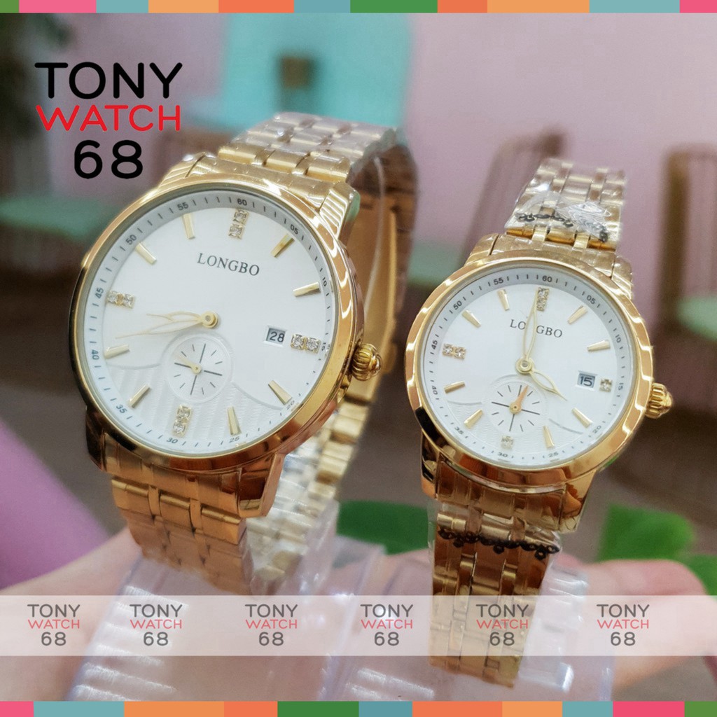 Đồng hồ cặp đôi Longbo chính hãng dây thép chống nước tuyệt đối Winsley