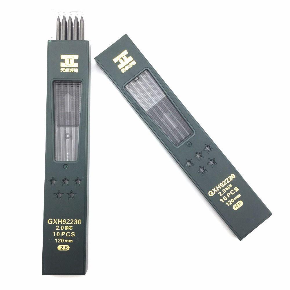 Hộp 10 Ruột Bút Chì Bấm 120mm Màu Đen Tự Động