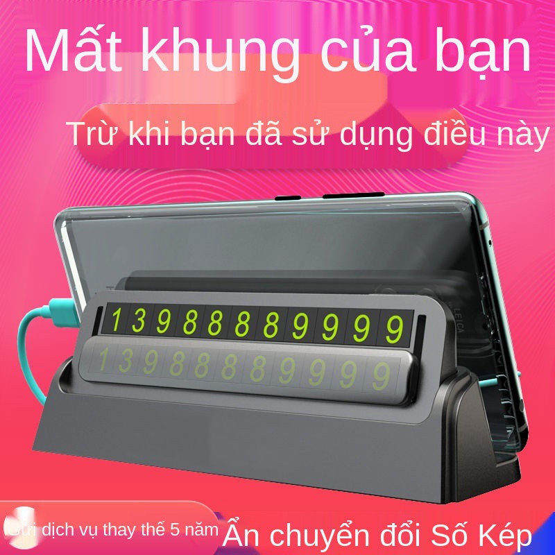 biển báo đỗ xe tạm thời với số kép phát sáng có thể ẩn sản phẩm nội thất tấm tạo giá đỡ