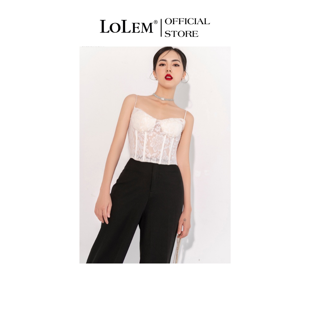 Áo ren hoa hai dây chất vải ren cao cấp phối blazer quyến rũ nữ tính LOLEM AK1243