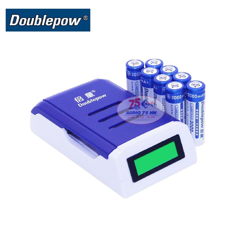 {Chính hãng} Bộ Sạc Pin AA, AAA K209 Doublepow tự ngắt khi đầy Tốc Độ Cao Hiển Thị Màn Hình LCD