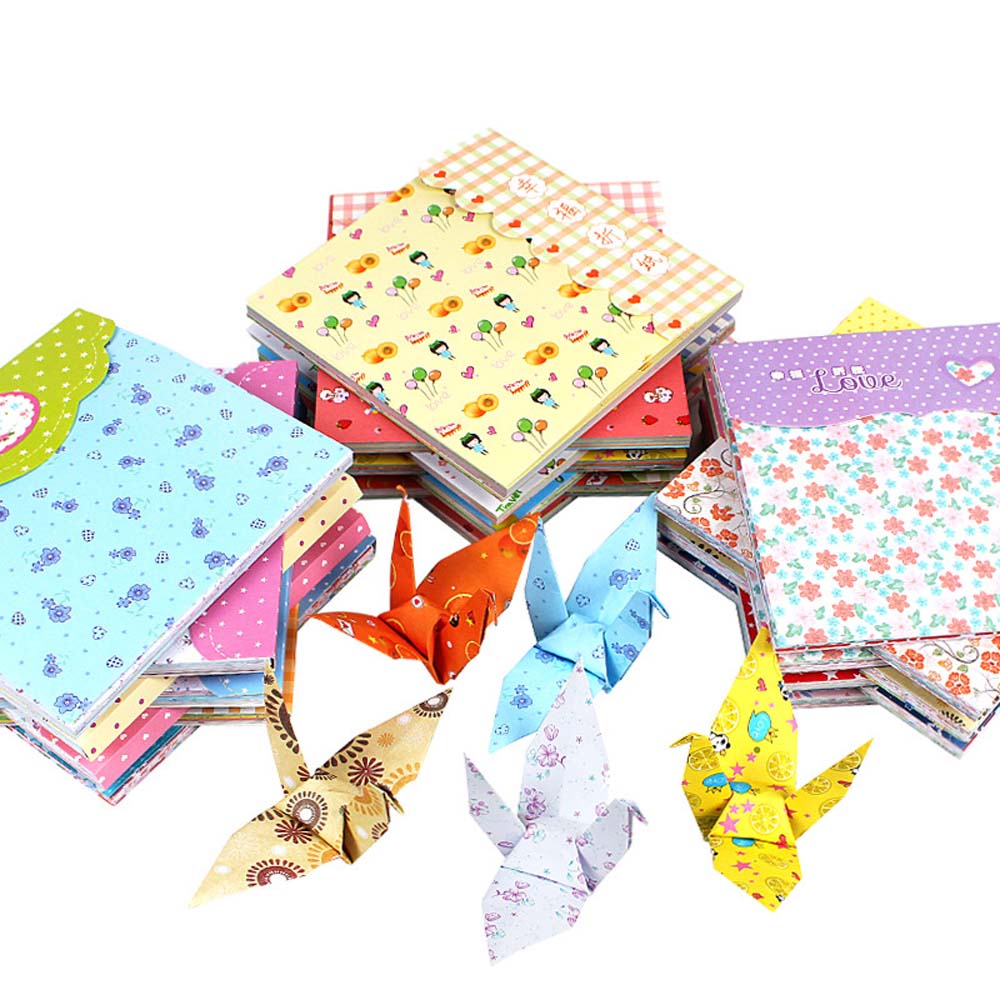 Giấy Gấp Origami 15x15cm Họa Tiết Chim Hạc Nhiều Màu Sắc Trang Trí Sổ Tay Thủ Công Cho Bé