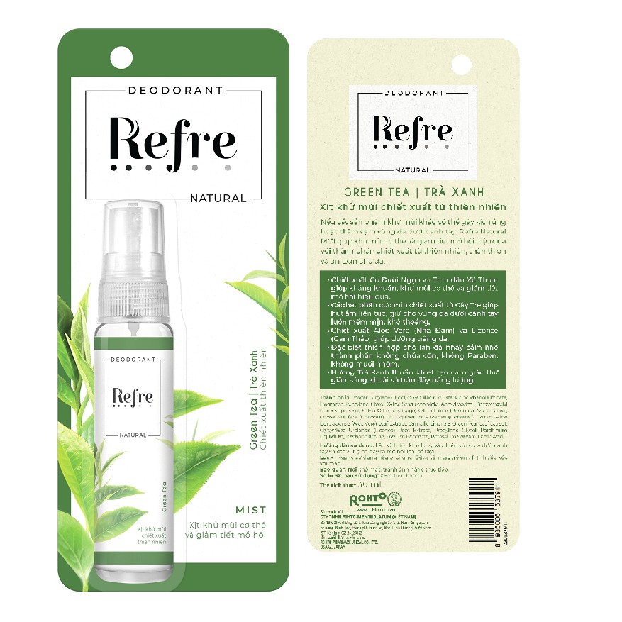 Xịt Khử Mùi Refre Natural 30ml