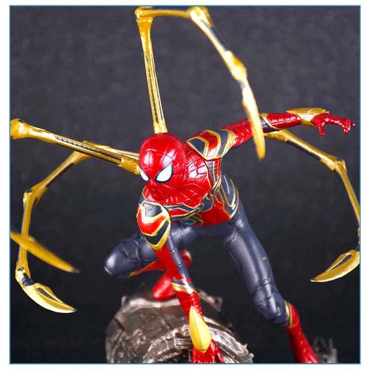 Mô Hình Người Nhện Tĩnh Iron Spider Man Infinity War 19CM - Chất liệu PVC cao cấp