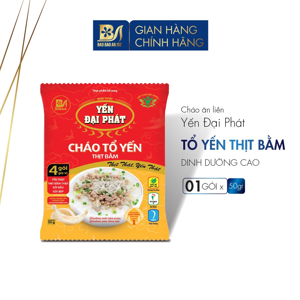 Cháo Tổ Yến Thịt Bằm - Yến Đại Phát x gói 50gr