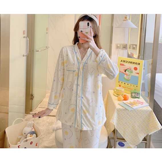 Bộ đồ bầu, sau sinh cho bé bú Pijama CỔ TIM hàng mới 2023