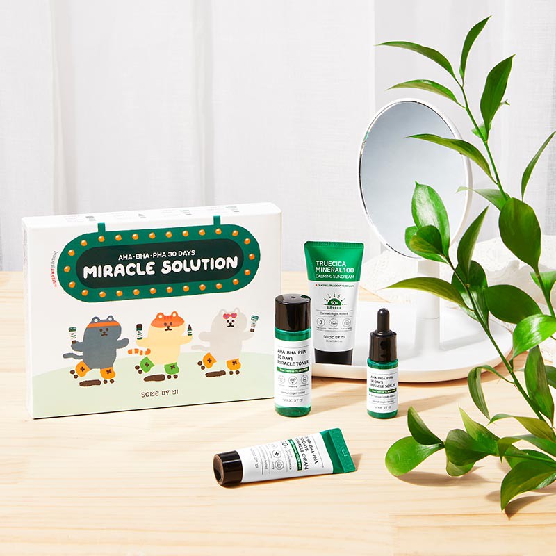 Bộ Chăm Sóc Da Mụn Some By Mi AHA-BHA-PHA 30 Days Miracle Solution 4-Step Kit Edition