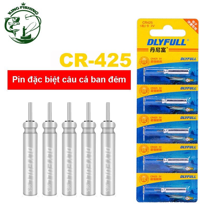 Vỉ 5 viên pin điện tử CR-425 lắp phao sáng câu ban đêm thời gian thắp sáng lên đến 60 giờ là loại pin phổ thông nhất