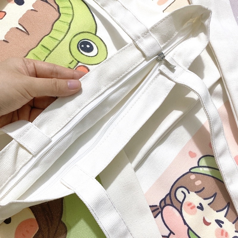Túi tote/Túi vải canvas hoạ tiết dễ thương phong cách Nhật Bản/ Đọc kĩ ở phần mô tả