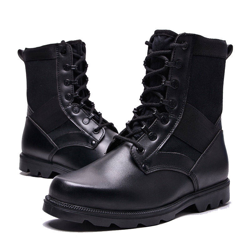 Giày da nam cao cổ  bót  Chất liệu da cao cấp chống thấm nước leo núi thể thao lính SWAT mũi thép