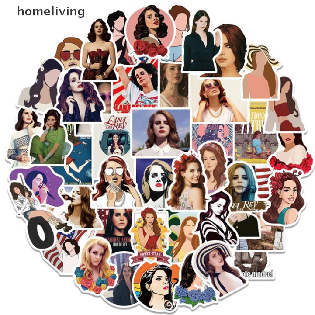 Bộ 50 Sticker Ca Sĩ Lana Del Rey Graffiti Dán Trang Trí Ván Trượt, Guitar, Guitar, Guitar