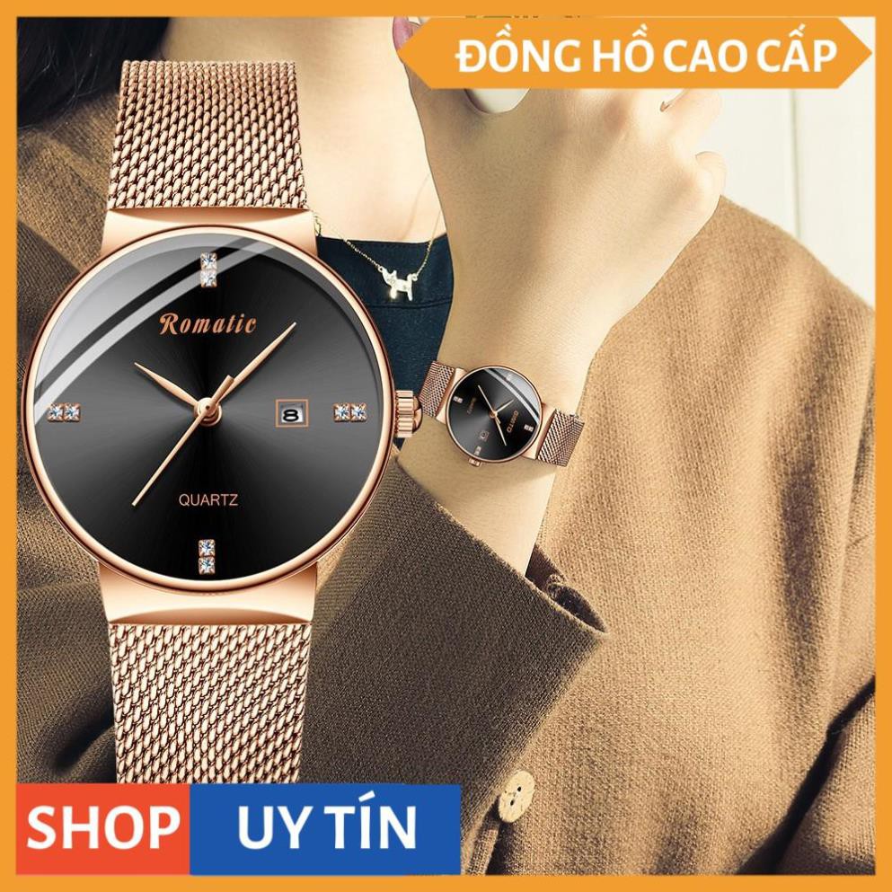 ĐỒNG HỒ NỮ ROMATIC ITALIA - DÂY TITANIUM SANG TRỌNG + TẶNG HỘP & PIN [HÀNG CAO CẤP]