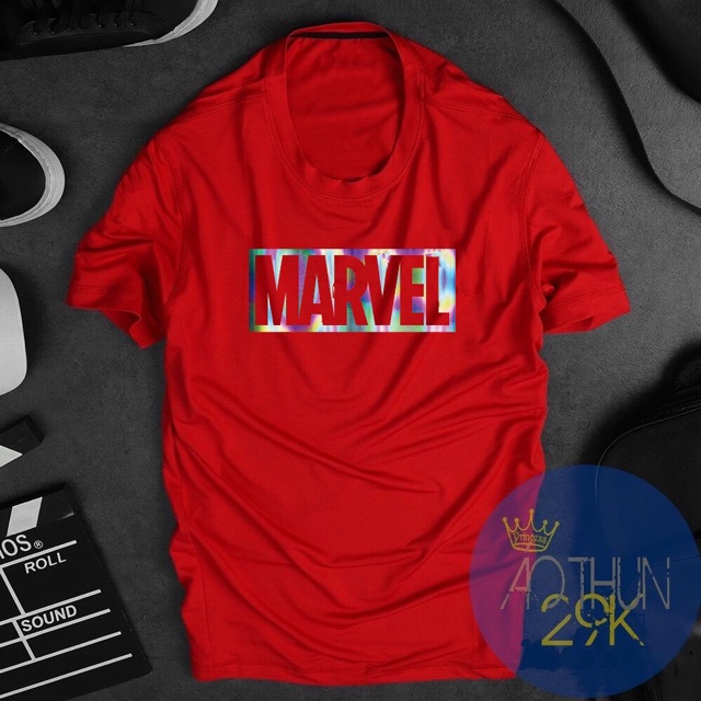 ALBUM 528 - ÁO THUN UNISEX LOGO MARVEL PHẢN QUANG CỰC ĐẸP