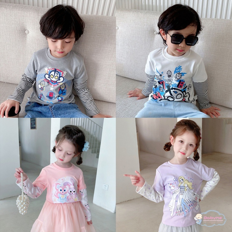 Áo Thun Tay Dài In Họa Tiết Hoạt Hình Dễ Thương Thoải Mái Thời Trang Cho Bé Trai Và Gái