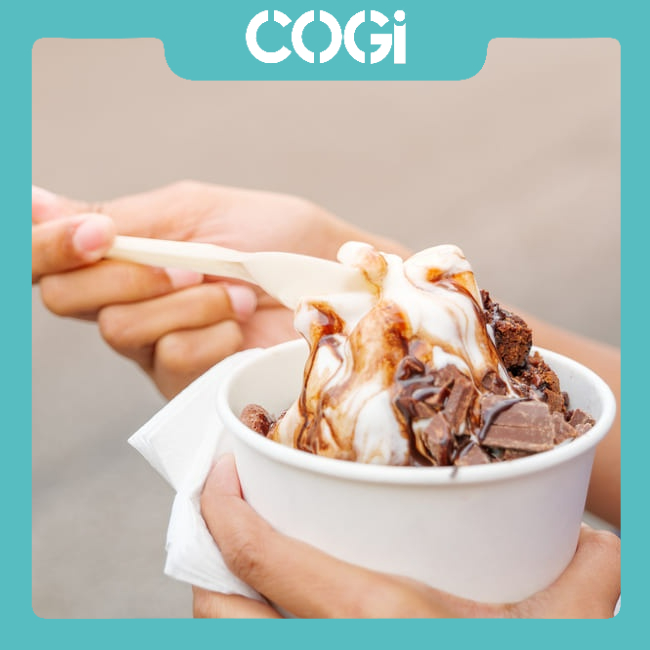 50 tô giấy 9oz hộp giấy 290ml dùng 1 lần chính hãng cogi đựng bún chả, topping, chén cơm - có lựa chọn kèm nắp