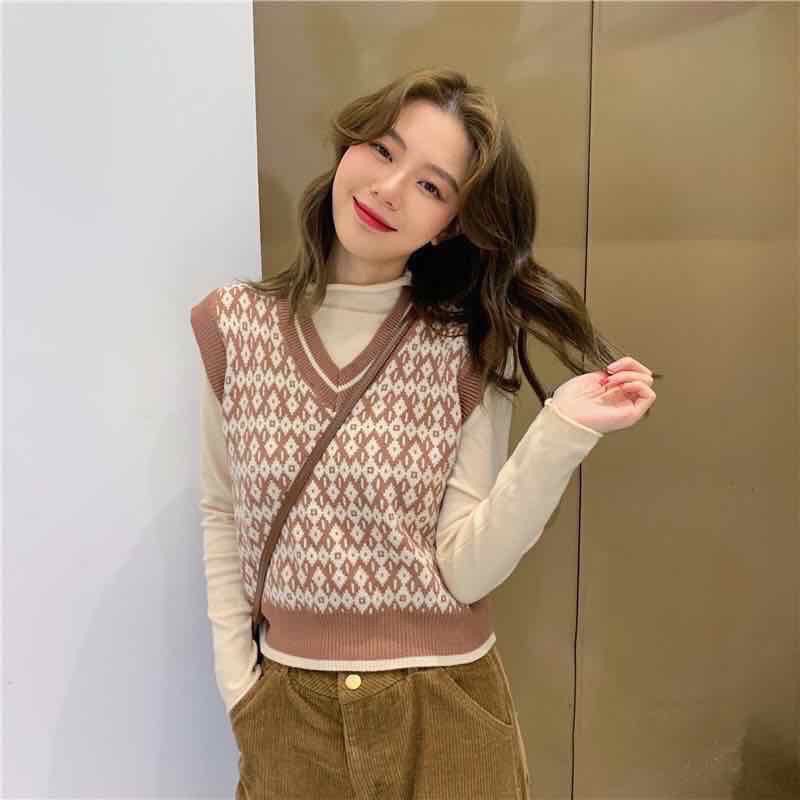 Áo gile len mỏng họa tiết thổ cẩm siêu xinh - 4Basic | BigBuy360 - bigbuy360.vn