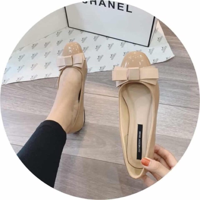 [Sỉ} Giày Búp Bê Bệt Chất Da Bóng Phối Nơ Satin Siêu Xinh | BigBuy360 - bigbuy360.vn