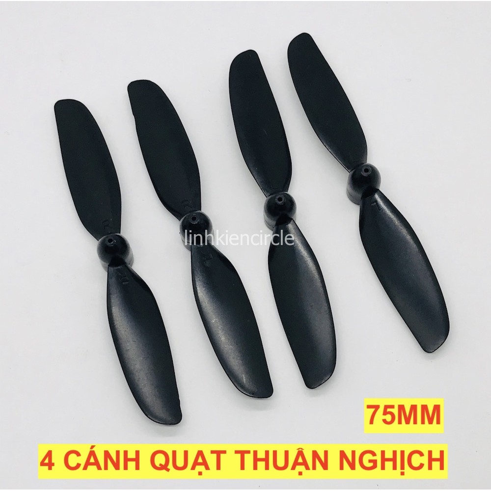 4 cánh quạt máy bay mini thuận nghịch 75mm trục 1mm chất nhựa ABS bền làm máy bay tàu lượn thuyền - LK0268